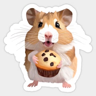 Cute Hamster With Muffin Sticker